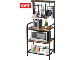Hoppa! Bakkersrek, Magnetronstandaard, Rustiek Bruin, 64 x 40 x 170 cm (B x D x H)