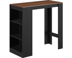 Hoppa! Bartafel - Bartafels - Industrieel - Bruin/Zwart - 110 x 50 x 103 cm (LxBxH)