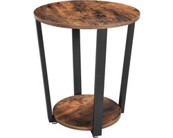 Hoppa! | Bijzettafel | Bruin/Zwart | Metaal | 51 x 51 x 58 cm (L x D x H)