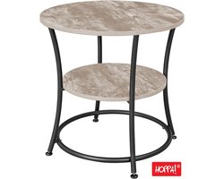 Hoppa! | Bijzettafel | Greige | Industrieel Ontwerp | 56 x 56 x 56 cm (B x D x H)