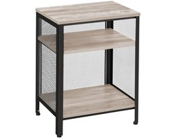Hoppa! | Bijzettafel | Greige & Zwart | Mesh & Staal | 49 x 35 x 63 cm (B x D x H)