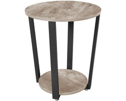 Hoppa! - Bijzettafel - Greige/Zwart - Metaal - 50 x 50 x 57 cm (L x D x H)