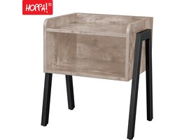 Hoppa! Bijzettafel nachtkastje - Greige - Hout - 46 x 35 x 52 cm (B x D x H)