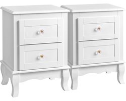 Hoppa! Bijzettafel | Nachtkastjes 2 stuks | Grenenhout | Ruime opslag | 38,5 x 52,5 x 30,5 cm (B x D x H)