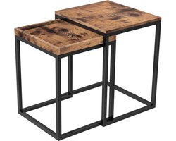 Hoppa! Bijzettafel - Rustiek Bruin - Metaal