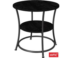 Hoppa! | Bijzettafel | Zwart | Industrieel Ontwerp | 56 x 56 x 56 cm (B x D x H)