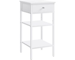 Hoppa! Bijzettafeltje | nachtkastje | industriële accenttafel | rustiek wit | 35 x 35 x 70 cm (B x D x H)