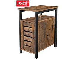 Hoppa! - Bijzettafel/Zijtafel - Bruin/Zwart - Metaal - 30 x 50 x 60 cm (B x D x H)