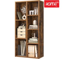 Hoppa! Boekenkast – 5 vakken, Bruin, 50 x 24 x 80 cm (B x D x H)