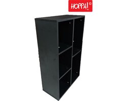 Hoppa! Boekenkast - 5 vakken - Zwart - 50 x 24 x 80 cm (B x D x H)