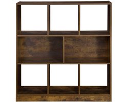 Hoppa! Boekenkast 8 Vakken - Bruin - Hout - 97.5 x 30 x 100 cm (B x D x H)