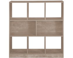 Hoppa! Boekenkast 8 Vakken - Greige - Hout - 97.5 x 30 x 100 cm (B x D x H)