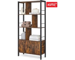 Hoppa! Boekenkast met 4 open rekken - Hout - Bruin - 74 x 30 x 154.50 (B x D x H)