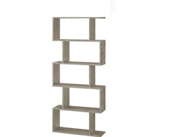 Hoppa! Boekenkast Vintage - Opbergkast - Rechthoekige Vakken - Kast Voor Boeken - Greige - 70x24x159 cm (BxDxH)