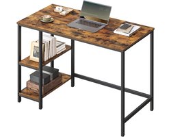 Hoppa! | Bureau | Computertafel | Stalen Frame | Bruin/Zwart | 100 x 50 x 76 cm (B x D x H)