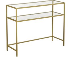 Hoppa! Consoletafel - met 2 glasplaten - 100 x 35 x 80 cm - gehard glas - wandtafel - haltafel