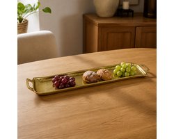 Hoppa! - Dienblad - Langwerpig met Handgrepen - Goud - 60 x 13 x 4 (B x D x H)