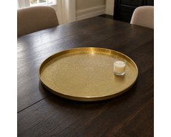 Hoppa! - Dienblad - Rond met Fijn Reliëf - Goud - 40 x 40 x 3 (B x D x H)