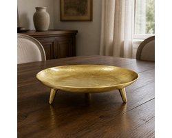 Hoppa! - Dienblad - Rond op 3 Poten - Goud - 49 x 29 x 18 (B x D x H)