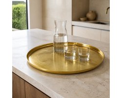 Hoppa! - Dienblad - Rond XL - Goud - 58 x 58 x 3 (B x D x H)