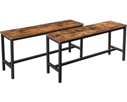 Hoppa! | Eettafelbanken | Houten | Bruin | 108 x 32.5 x 50 cm (B x D x H)