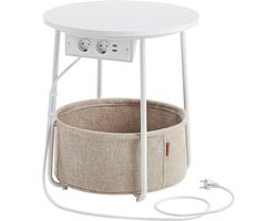 Hoppa! Eindtafel - Mat Wit-Kameelbruin - Spaanplaat, Staal, Polyesterweefsel - 45 x 50 x 0 cm (B x D x H)