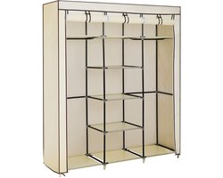 Hoppa! - Garderobekast - Wit - Stof - 150 x 45 x 170 (B x D x H)