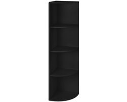 Hoppa! Hoek boekenkast 4 niveaus – hout – Zwart – 30 x 30 x 130 cm