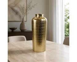 Hoppa! - Hoge Vaas - Metalen - Goud - 20 x 20 x 51 (B x D x H)