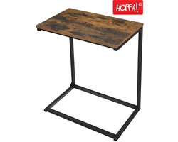 Hoppa! - Industriële Bijzettafel - Bruin/Zwart - 55 x 35 x 66 cm (B x D x H)