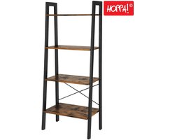 Hoppa! | Industriële Wandkast | Bruin | Metaal/Bruin | 56 x 34 x 137,5 cm (B x D x H)