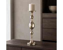 Hoppa! - Kaarsenstandaard - Hoge met Bolvormen - Goud - 13 x 13 x 56 (B x D x H)