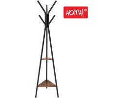Hoppa! Kapstok Boomvormig - Bruin/Zwart - MDF/Metaal - 49.5 x 49.5 x 179 cm (B x D x H)