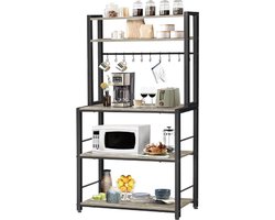 Hoppa! - Keukenbakkersrek - 5-laags - Greige - 84 x 40 x 161 cm (BxDxH)