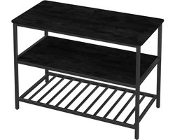 Hoppa! | Keukeneiland | Zwart - Staal – 120 x 52 x 90 cm (BxDxH)
