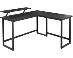 Hoppa! L-vormig Bureau - Zwart - Metaal - ‎140x130x76