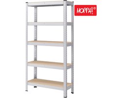 Hoppa! - Magazijnstelling - Opbergrek - 75x30x151 cm - Zilver