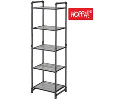Hoppa! Magazijnstelling - Opbergrek, stellingkast, werkplaatskast, 40x30x130 (BxDxH), belastbaar tot 875 kg (175 kg per plank), 5 verstelbare legplanken, legplank zonder bouten, zwaar rek, kelderrek voor zwaar gebruik - Vintage Greige