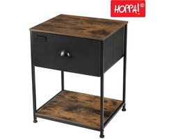 Hoppa! | Nachtkastje | Bruin /Zwart | Metaal | 48 x 40 x 63 cm (B x D x H)