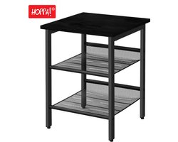 Hoppa! | Nachtkastje - Zwart - Metaal | 41 x 41 x 56 cm (B x D x H)
