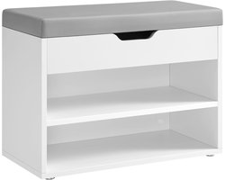 Hoppa! Opbergbank - Wolk Wit - Houtspaanplaat, Schuim, Pu - 30 x 60 x 44 cm (B x D x H)