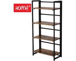 Hoppa! | Opbergkast | Zwart | Hout | Vintage | 61 x 31 x 126 cm (BxDxH)