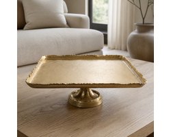 Hoppa! - Plateau op Voet - Vierkant XL - Goud - 36 x 36 x 2 (B x D x H)