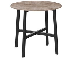 Hoppa! Ronde Eettafel / Keukentafel - Grijs - Hout / Staal - 80 x 75 cm