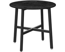 Hoppa! Ronde Eettafel / Keukentafel - Zwart - Hout / Staal - 80 x 75 cm