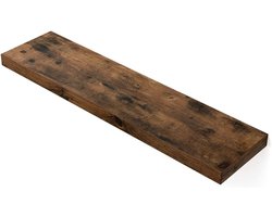 Hoppa! Rustieke Zwevende Wandplank - Wandrek van Hout met Bevestigingsmateriaal - Bruin - MDF - 80 x 20 x 3.8 cm (B x D x H)