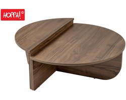 Hoppa! Salontafel - Koffietafel - Okkernoot - 80 x 80 x 32/37 cm (B x D x H)