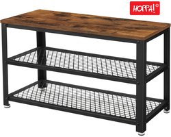 Hoppa! | Schoenenbank / Schoenenkast | 3 niveaus | Vintage bruin-zwart