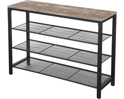 Hoppa! Schoenenrek - Metaal - 90 x 31 x 73 cm (BxDxH) - Vintage Greige