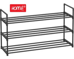 Hoppa! Schoenenrek | Zwart | Ijzer/Kunststof | 93 x 31 x 55 cm (B x D x H)